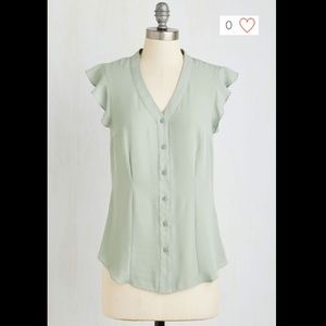 ModCloth Myrtlewood Thread and Flutter Top in Sage